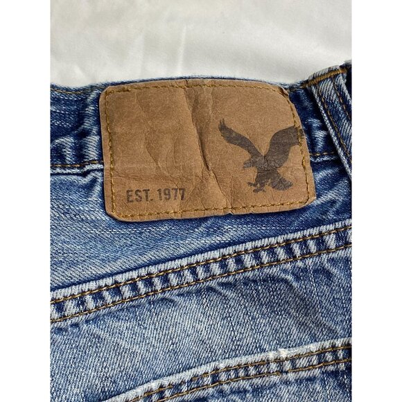 American Eagle Outfitters AEO Distressed Blue Denim Straight Jeans Men's size 29 - Picture 2 of 15